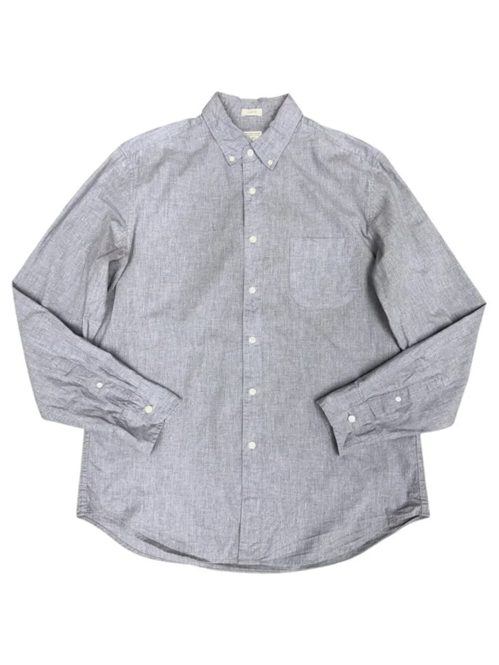 J. CREW Men's EUC Secret Wash Heather Poplin Organic‎ Cotton Shirt | Size M